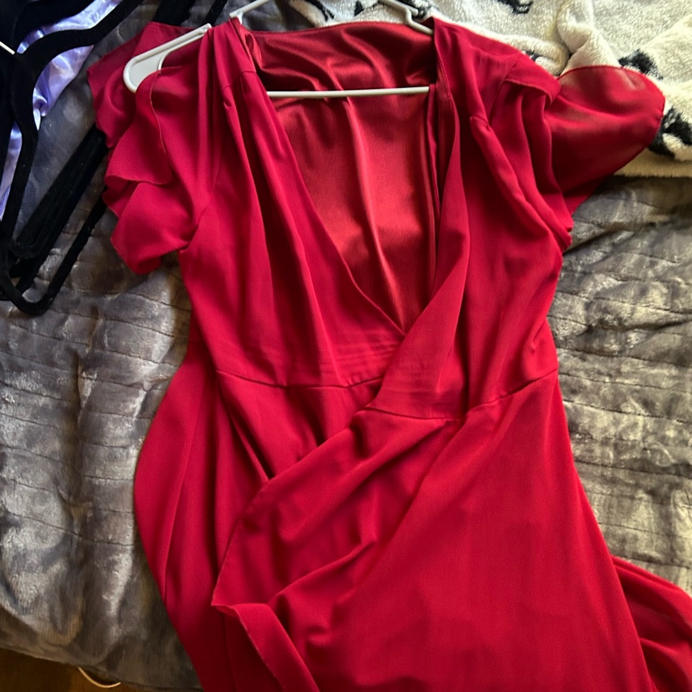 Maroon women’s wrap dress